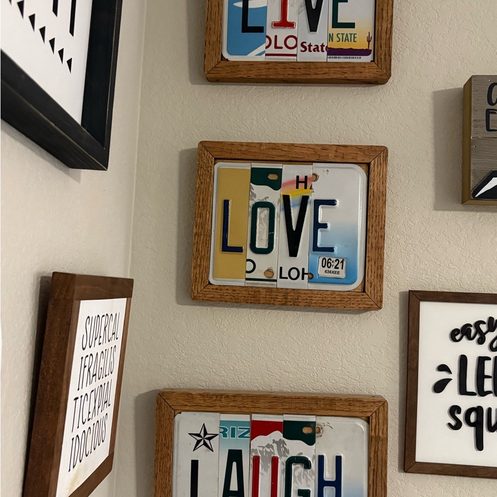 Framed License Plate Art Decor
